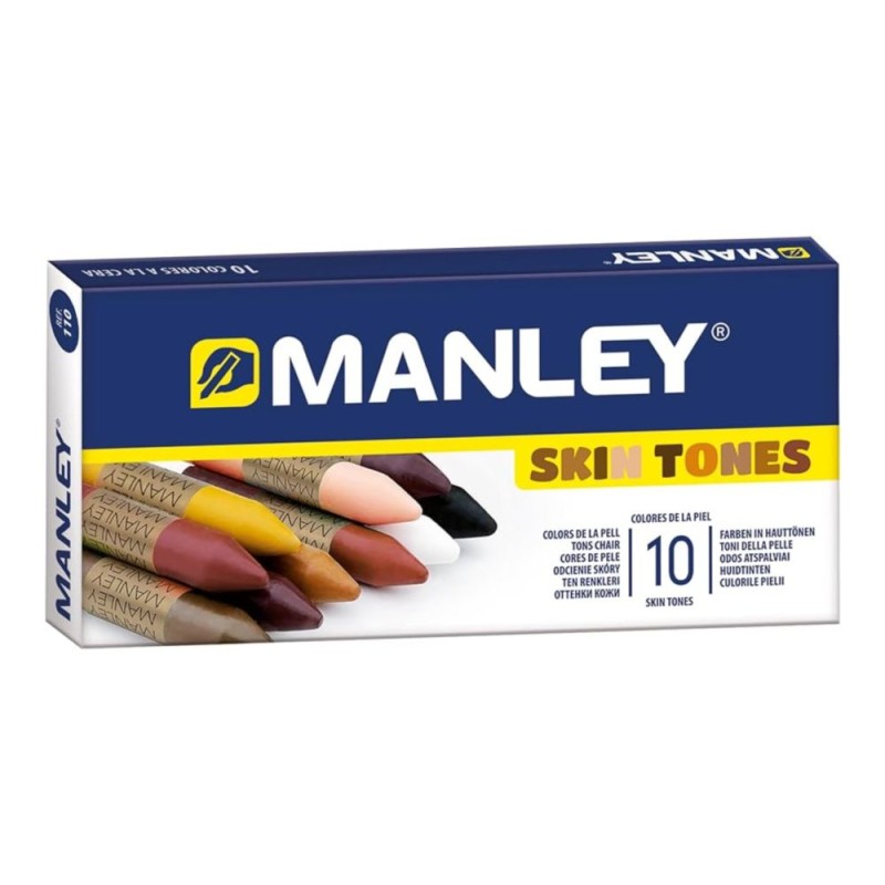 CAJA 10 CERAS BLANDAS MANLEY SURTIDO TONOS PIEL