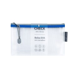 BOLSA CREMALLERA EVA TRANSPARENTE CHECK (235x180cm)  AZUL