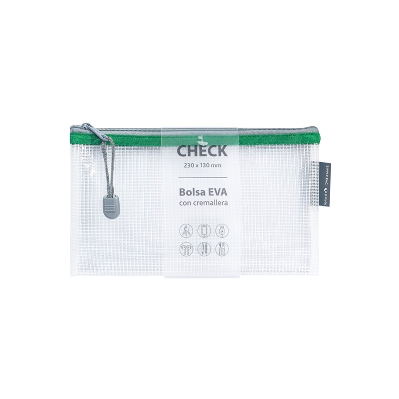 BOLSA CREMALLERA EVA TRANSPARENTE CHECK (235x180cm) VERDE