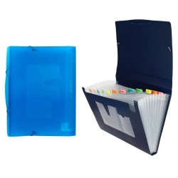 CARPETA CLASIFICADORA FUELLE XS 13 BOLSAS POLIPR. AZUL