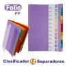 CLASIFICADORA 12 DIVISIONES POLIPROPILENO MULTICOLOR