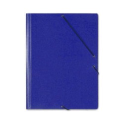 CARPETA CON GOMAS SIMPLE FOLIO GOFRADO AZUL