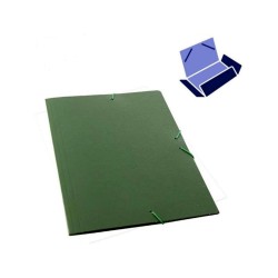 CARPETA CON GOMAS Y SOLAPAS FOLIO GOFRADO VERDE