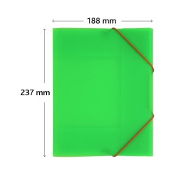 CARPETA GOMAS SOLAPAS CUARTO POLIPR. TRANSLUCIDO VERDE