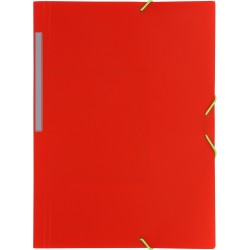 CARPETA GOMAS SOLAPAS FOLIO POLIPR. TRANSLUCIDO ROJO