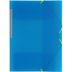 CARPETA GOMAS SOLAPAS FOLIO POLIPR. TRANSLUCIDO AZUL