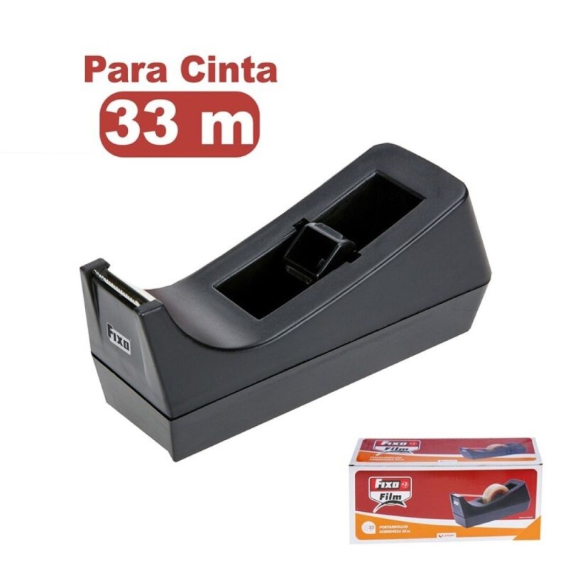 PORTARROLLO CINTA ADHESIVA 33m FIXO NEGRO