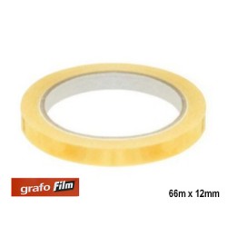 PACK 12 CINTA ADHESIVA GRAFOFILM 66m x 12mm TRANSPARENTE