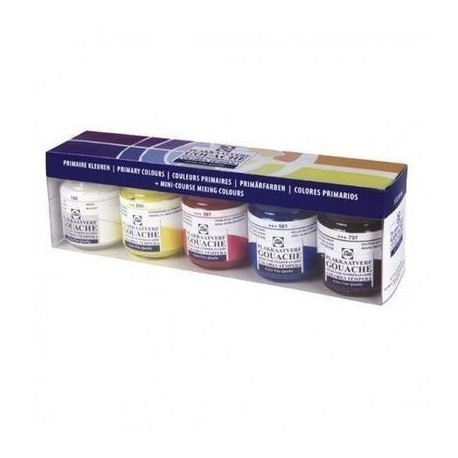 Gouache Talens 5 botes 50 ml colores primarios