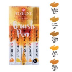 ROTULADOR PINCEL ECOLINE BRUSH PEN SET 5 TONOS TIERRA