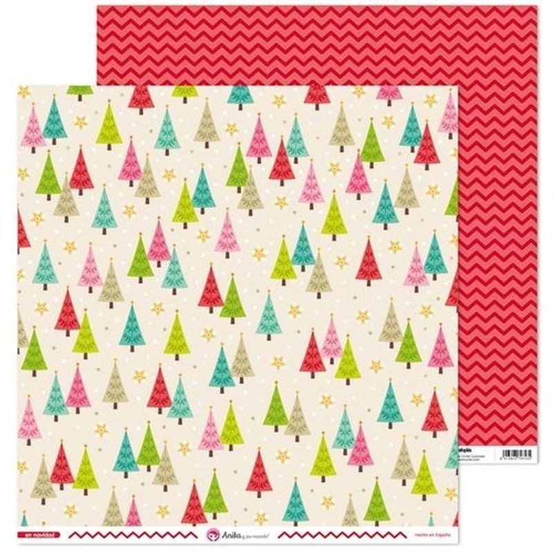 PAPEL SCRAP NAVIDAD 30,5x30,5cm GR-37018566 ABETOS/ZIG ZAG