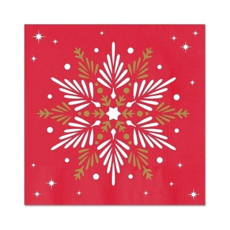 SERVILLETAS NAVIDAD 30 Un. 33x33cm MAXI 7449 ESTRELLA ROJA