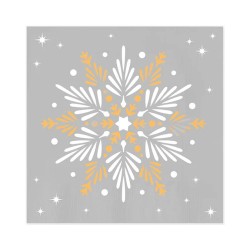 SERVILLETAS NAVIDAD 30 Un. 33x33cm MAXI 7451 ESTRELLA PLATA