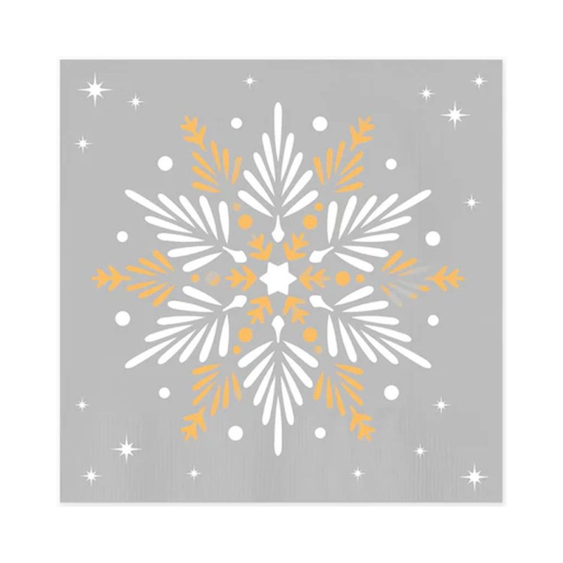 SERVILLETAS NAVIDAD 30 Un. 33x33cm MAXI 7451 ESTRELLA PLATA