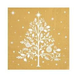 SERVILLETAS NAVIDAD 30 Un. 33x33cm MAXI 7460 ABETO ORO