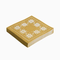 *SERVILLETAS NAVIDAD 30 Un. 33x33cm MAXI 7475 BORDADO ORO