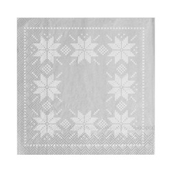 SERVILLETAS NAVIDAD 30 Un. 33x33cm MAXI 7479 BORDADO PLATA