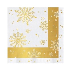 SERVILLETAS NAVIDAD 30 Un. 33x33cm MAXI 7483 COPOS ORO