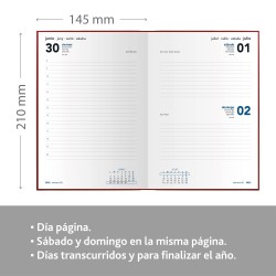 *AGENDA GRAFOPLAS DIA PAGINA 14,5x21cm BAVIERA NEGRA