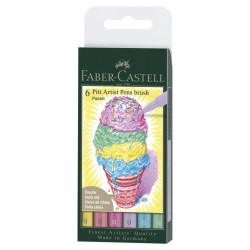 FABER-CASTELL PITT ARTIST PEN PINCEL SET 6 Un. TONOS PASTEL