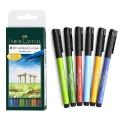 SET 6 ROTULADORES FABER CASTELL PITT PINCEL TONOS PAISAJE