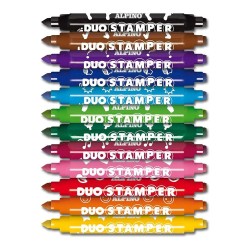 ROTULADORES ALPINO DUO STAMPER ESTUCHE 12 COLORES