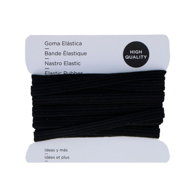 GOMA ELASTICA PARA MASCARAS PLANA 5,3mm 3m NEGRA