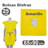 BOLSA DISFRAZ PLASTICO PACK 25 Un. 65x90cm AMARILLA