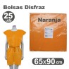 BOLSA DISFRAZ PLASTICO PACK 25 Un. 65x90cm NARANJA