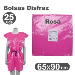 BOLSA DISFRAZ PLASTICO PACK 25 Un. 65x90cm NARANJA