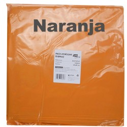 BOLSA DISFRAZ PLASTICO PACK 25 Un. 65x90cm NARANJA