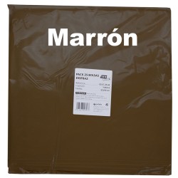 BOLSA DISFRAZ PLASTICO PACK 25 Un. 65x90cm MARRON