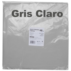 BOLSA DISFRAZ PLASTICO PACK 25 Un. 65x90cm GRIS CLARO