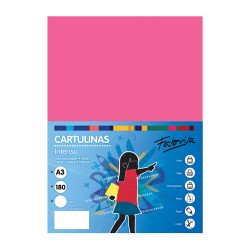 PACK 50 CARTULINAS A3-180 gr FUCSIA