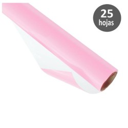 PAPEL CHAROL ROLLO 25 Hj. TREPADO 50x65 ROSA CLARO