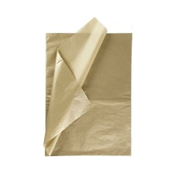 PAPEL DE SEDA 25 Hojas 50x70cm ORO METALIZADO BRILLO