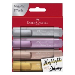 ROTULADOR FLUOR FABER-CASTELL SET 4 TEXLINER 46 METALICOS