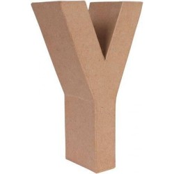 LETRA PAPEL MACHE "Y" 17,5x10,5x5,5cm 3D ESTRECHA MEDIANA