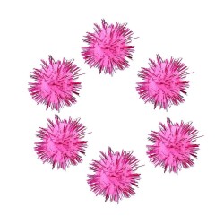 POMPONES METAL. 20 Un. de 2,5 cm ROSA (IN)