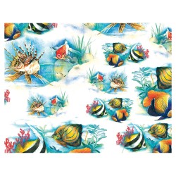 PAPEL DECOUPAGE 50x70cm 300165 PECES TROPICALES