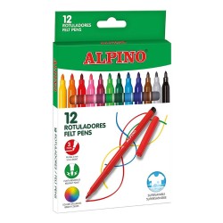 ALPINO ROTULADOR FINO ESTUCHE 12 Un. COLORES SURTIDOS