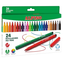 ALPINO ROTULADOR FINO ESTUCHE 24 Un. COLORES SURTIDOS