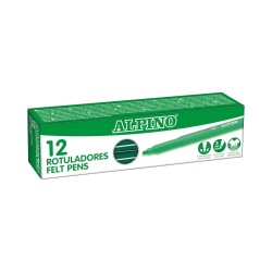 ALPINO ROTULADOR FINO CAJA 12 Un. COLOR VERDE OSCURO