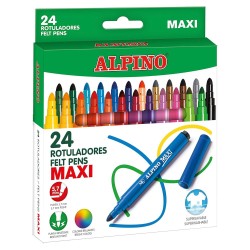 ALPINO ROTULADOR MAXI ESTUCHE 24 Un. COLORES SURTIDOS