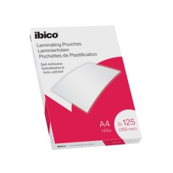 FUNDAS PLASTIFICAR A4 IBICO ADHESIVAS 100 Un. 125Mc 216x303mm