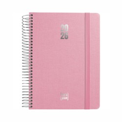 AGENDA GRAFOPLAS DIA PAGINA 15x21cm METALLIC ROSA