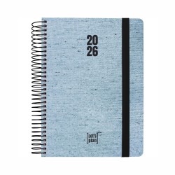 AGENDA GRAFOPLAS DIA PAGINA 15x21cm ECOJEANS AZUL