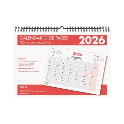 CALENDARIO PARED DOHE ESPIRAL A4 PARA NOTAS CASTELLANO