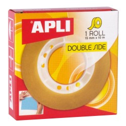 CINTA ADHESIVA DOBLE CARA APLI DUO 15mm x 10m