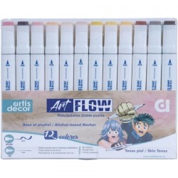 ARTIS DECOR ART FLOW DUO 12 ROTULADORES ALCOHOL TONOS PIEL